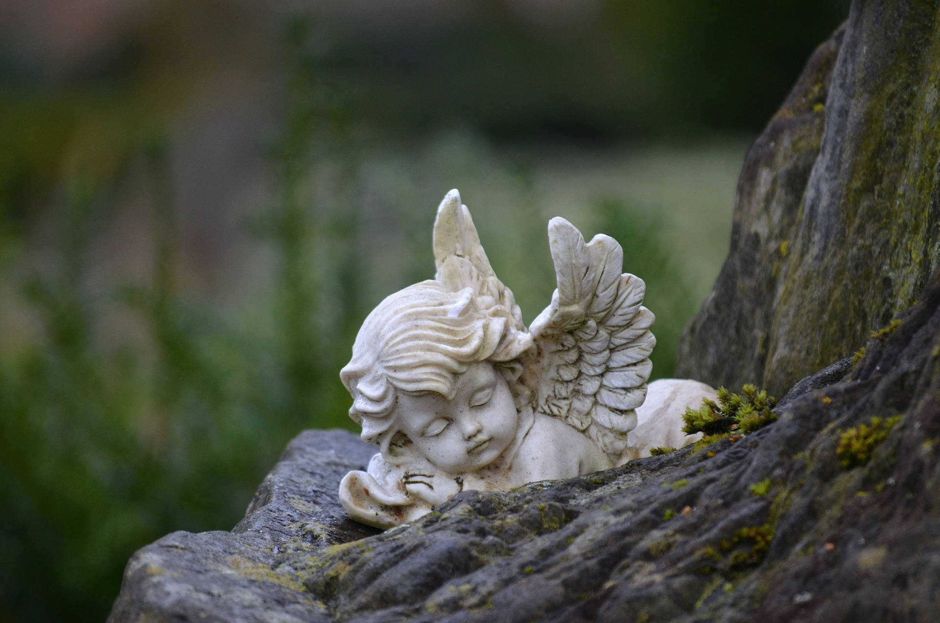 Baby Angel Sculpture Background