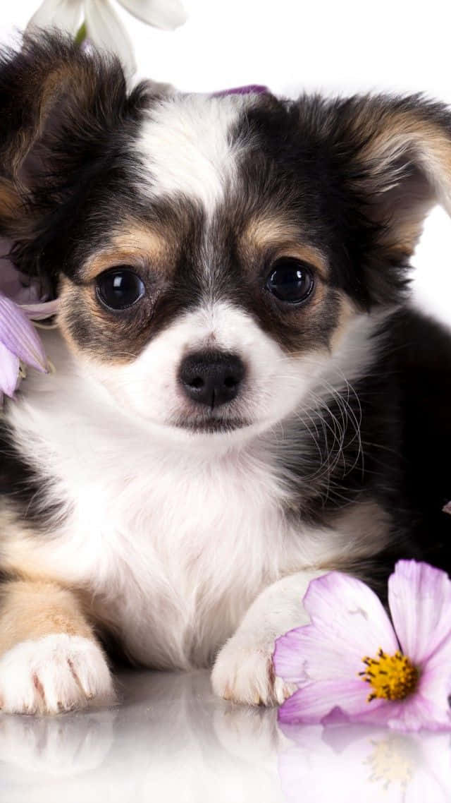 Baby Black & White Chihuahua Dog Background