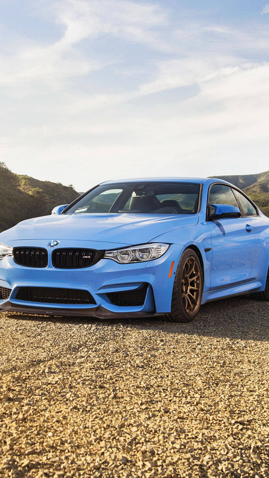 Baby Blue Bmw On A Sunny Day Background