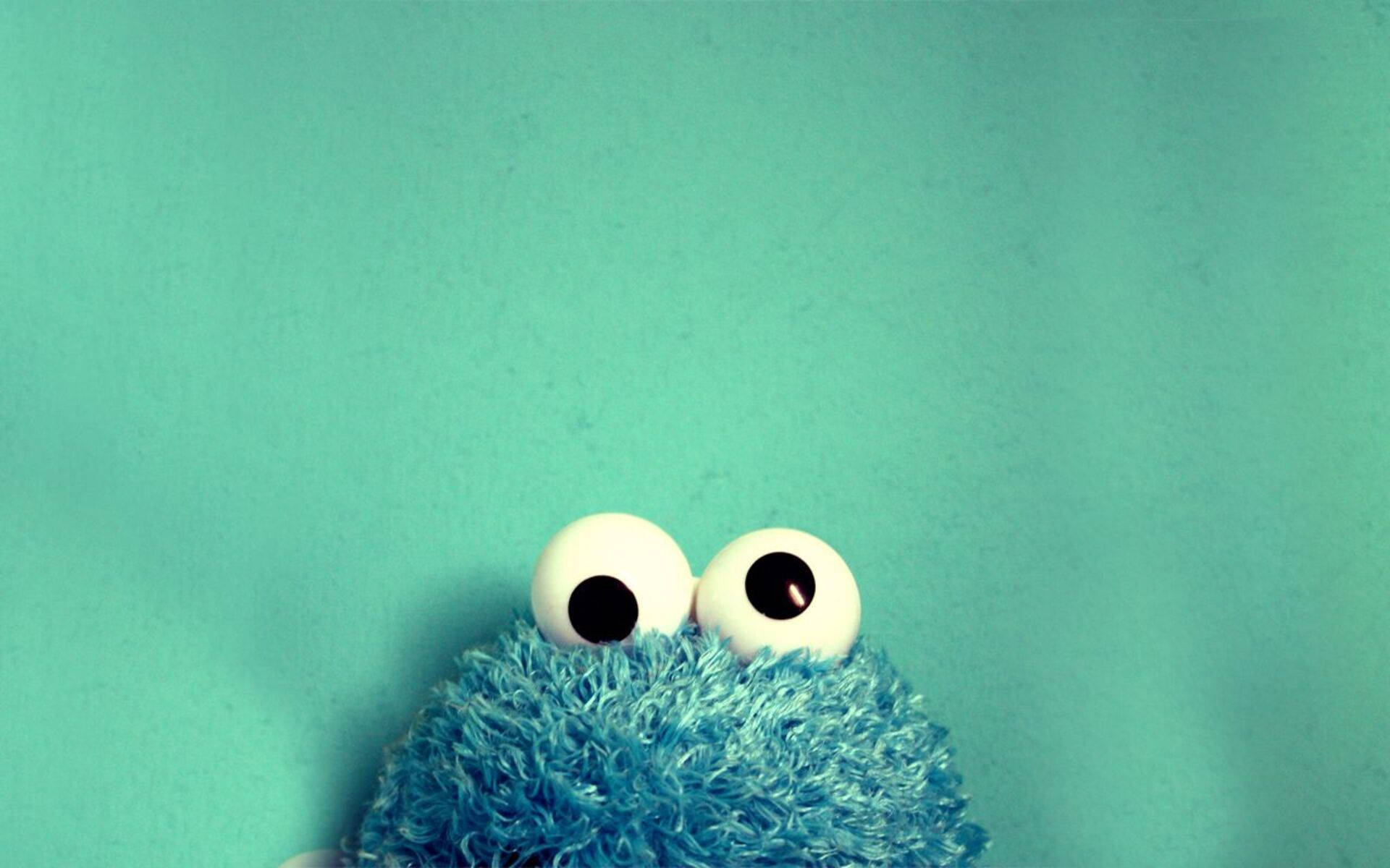 Baby Blue Furry Cookie Monster Background