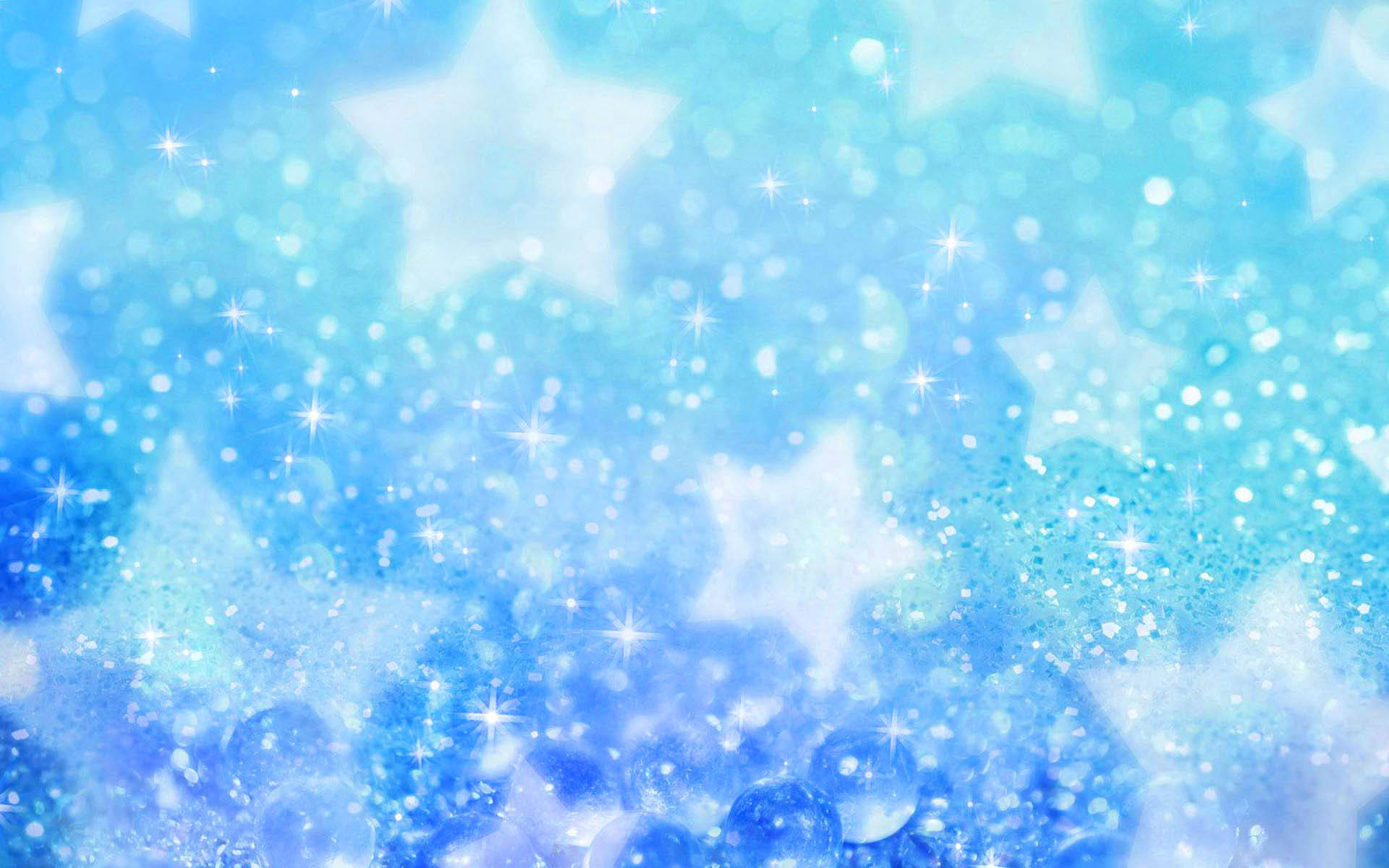 Baby Blue Glitter Stars Background