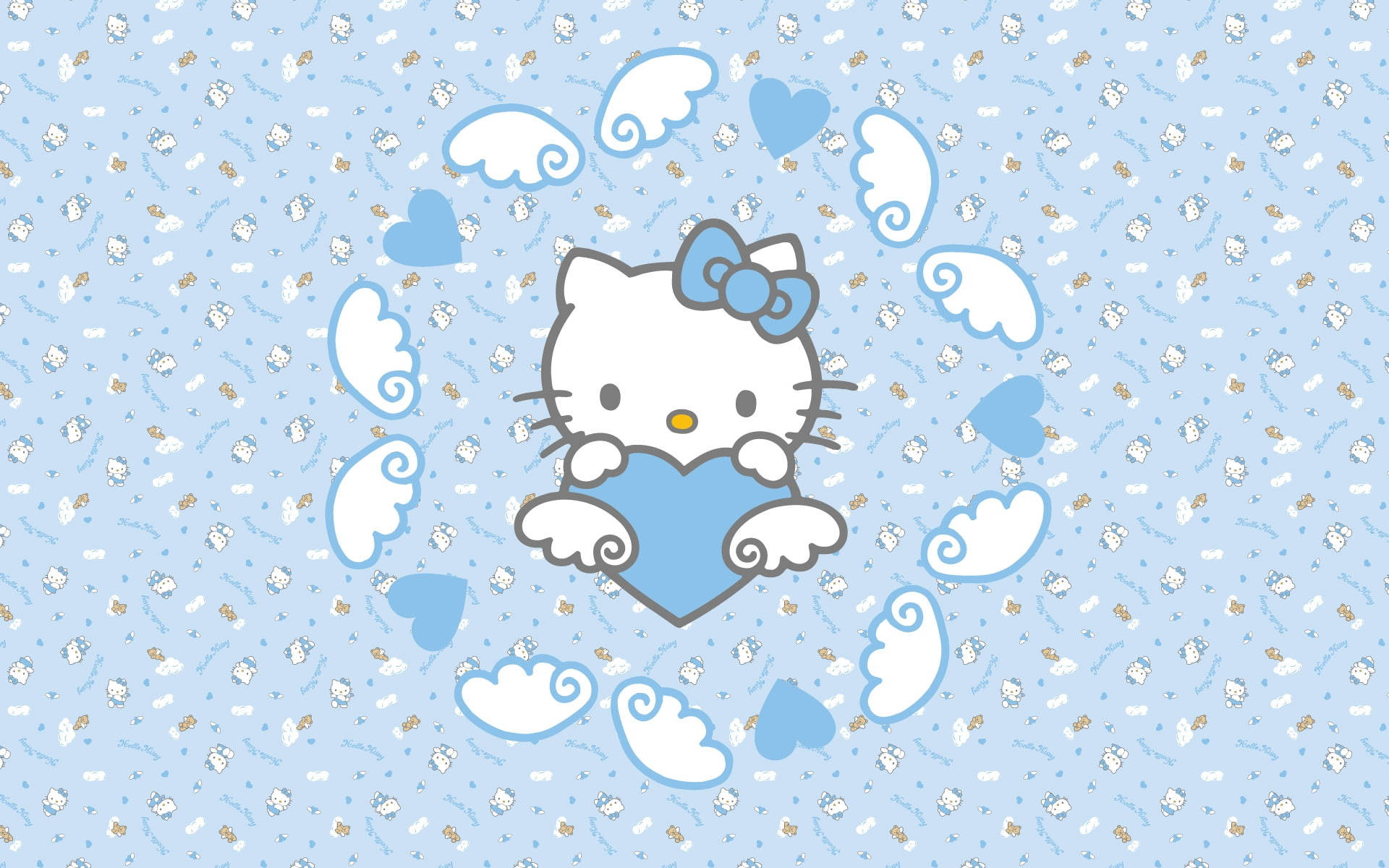 Baby Blue Hello Kitty Desktop Background