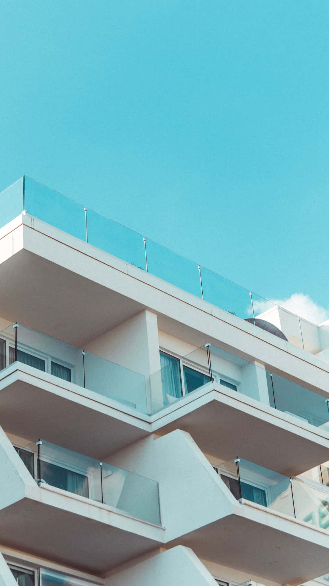 Baby Blue Light Blue Aesthetic Apartment Complex Buildings Background