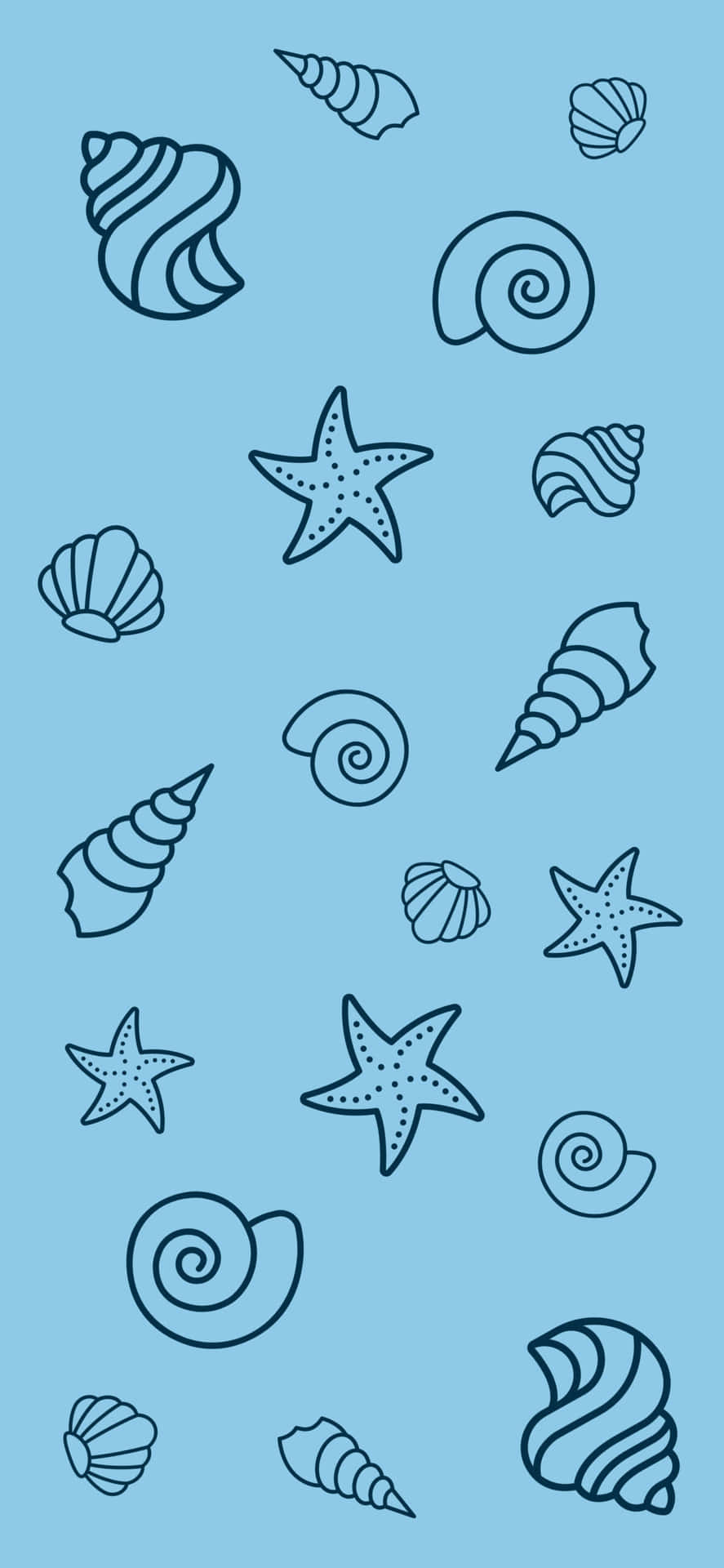 Baby Blue Light Blue Aesthetic Seashells Digital Art