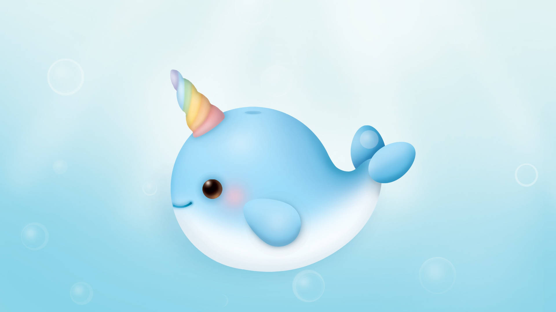 Baby Blue Narwhal Background