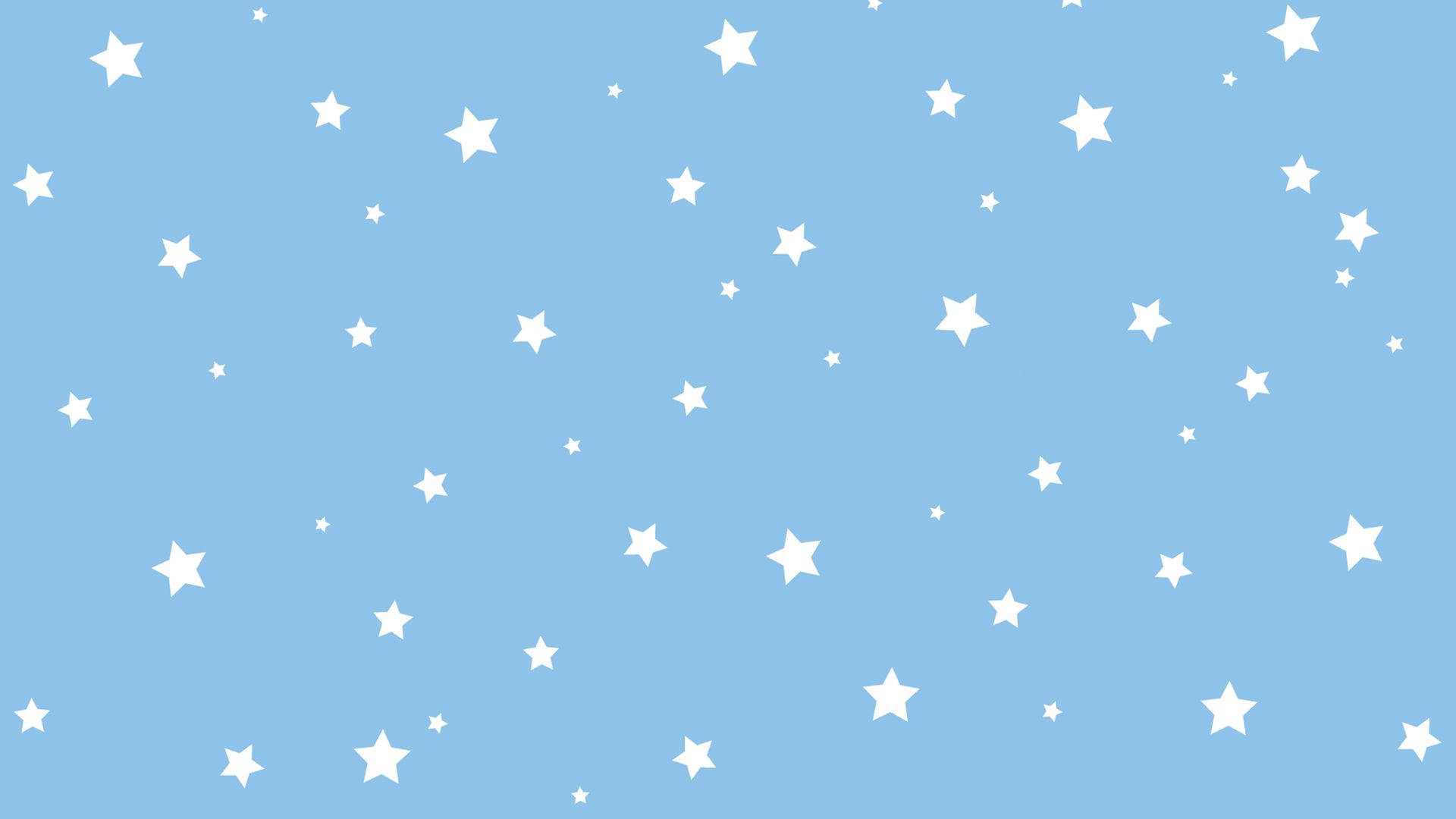 Baby Blue Sky With White Stars Background