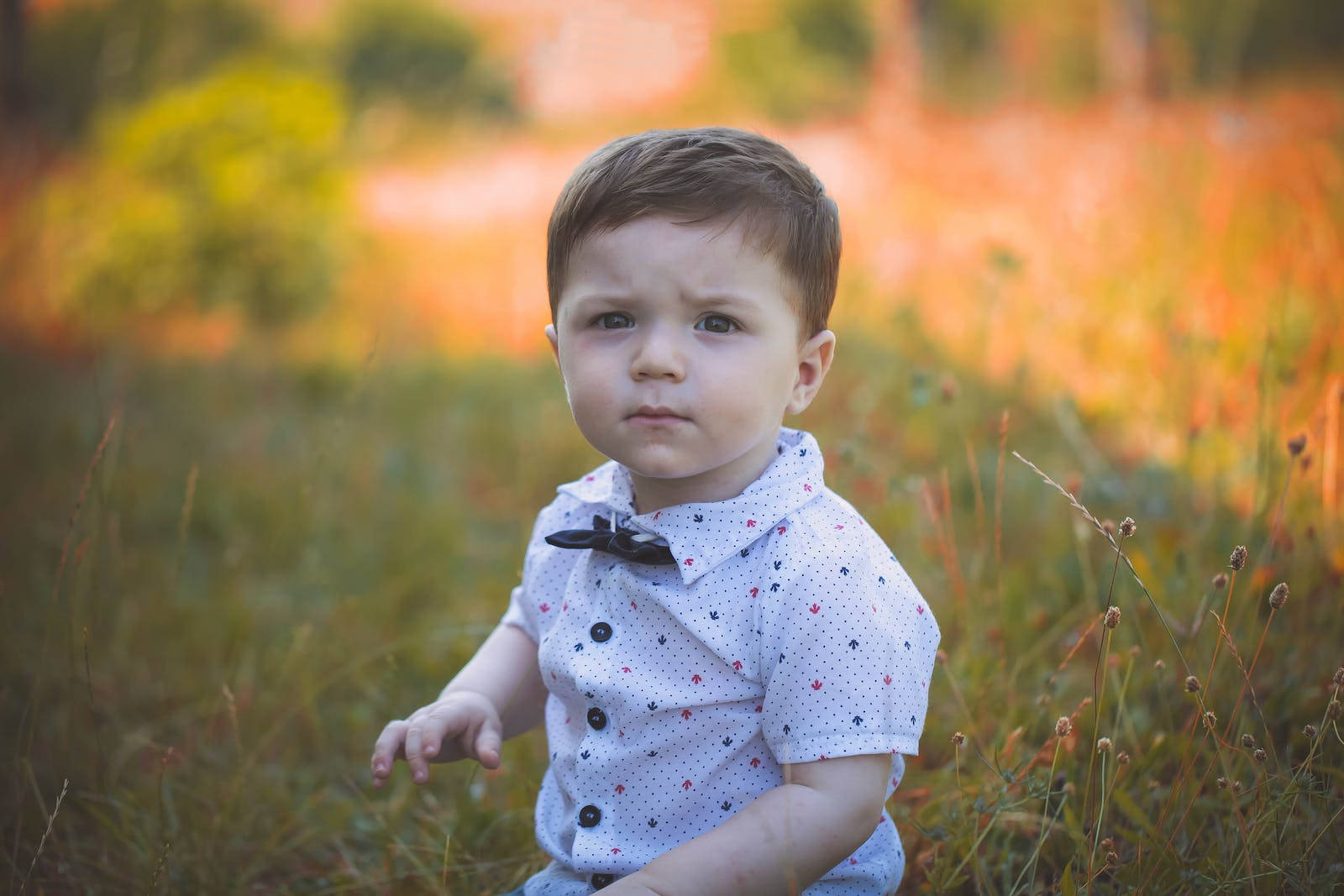 Baby Boy Wearing White Polo Background