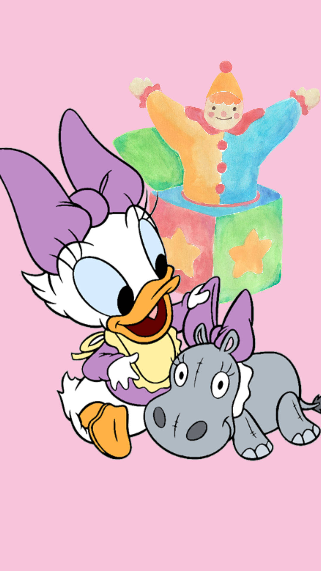 Baby Daisy Duck And Hippo Toy Background