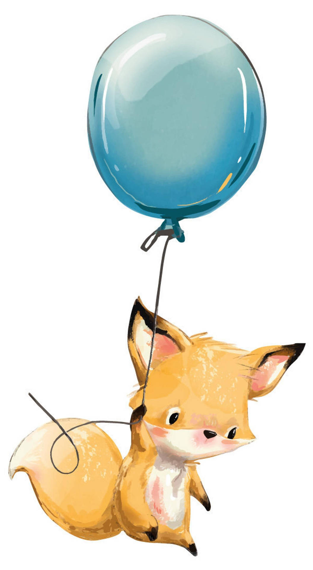 Baby Fox With Balloon Artwork Background