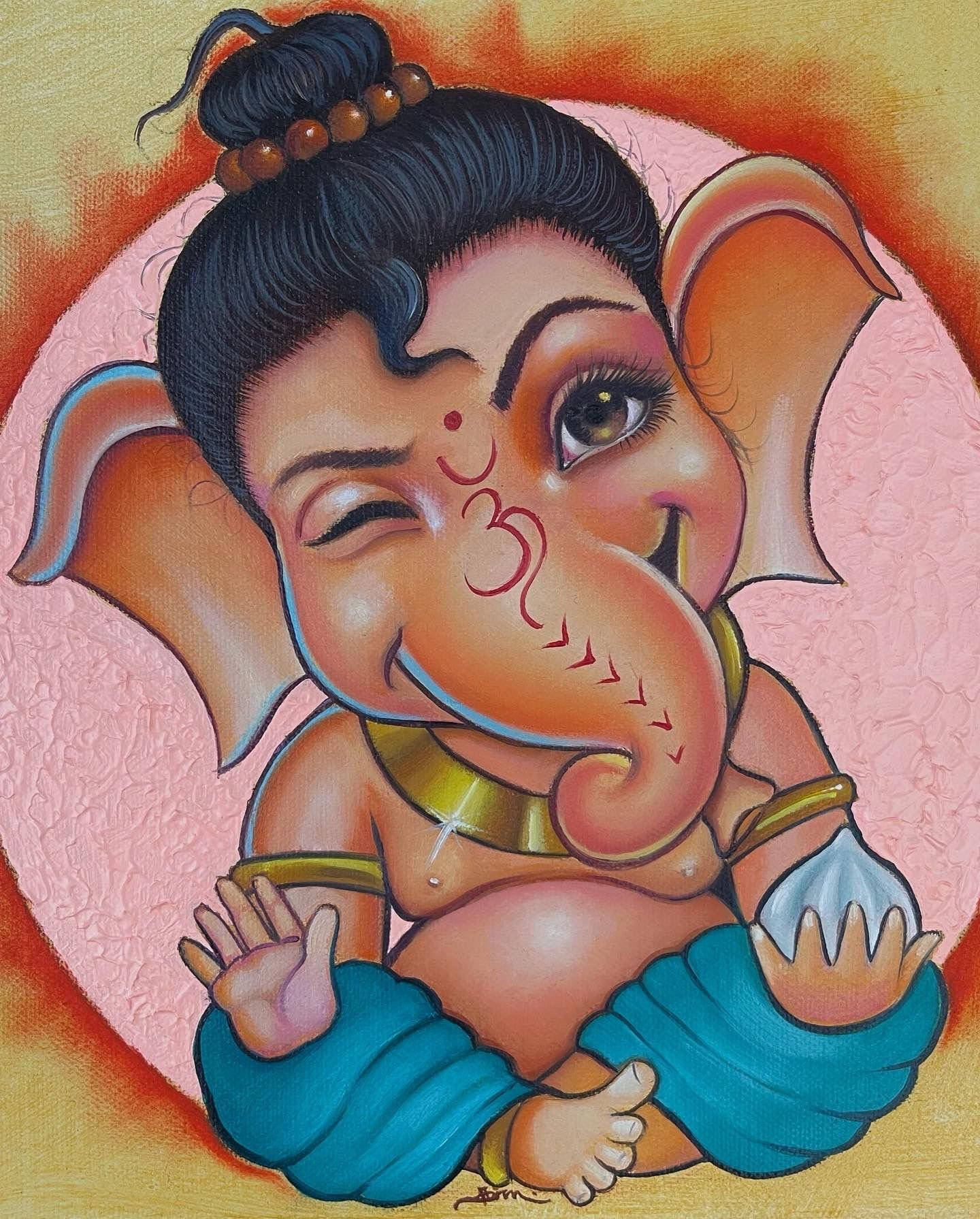 Baby Ganesh Winks Background