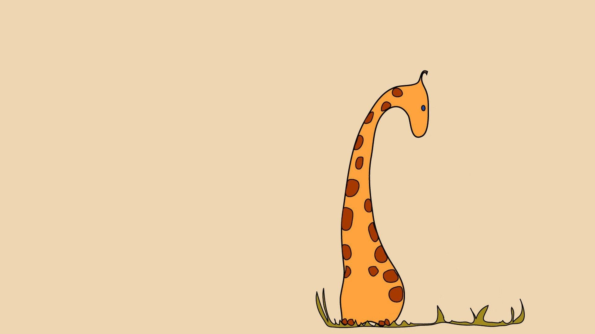 Baby Giraffe Minimalist Art Background