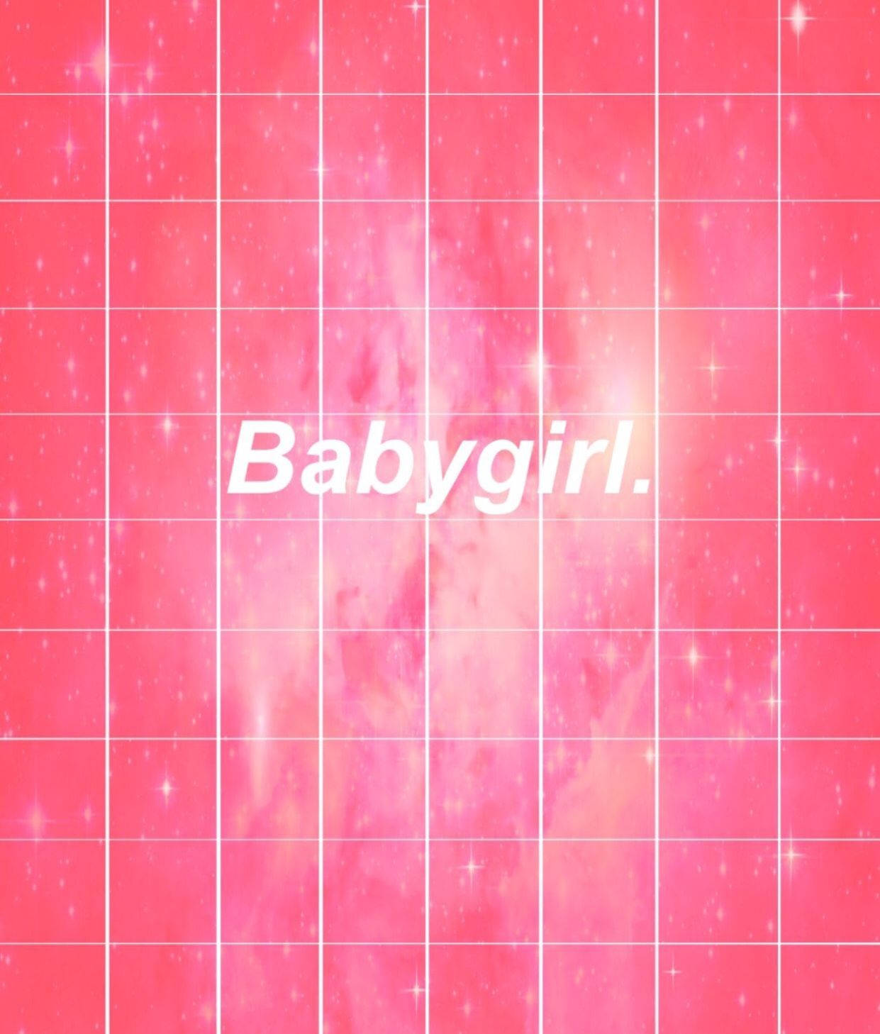 Baby Girl Aesthetic Pink Sparkling Grid Background