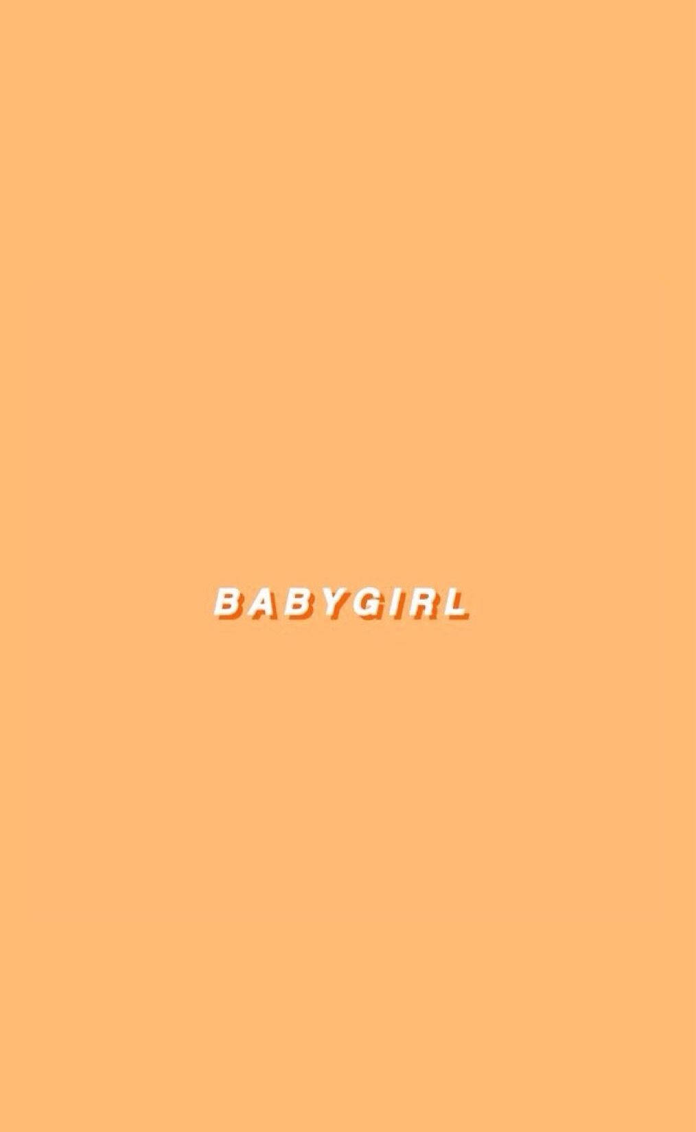 Baby Girl Minimalist Orange Aesthetic Background