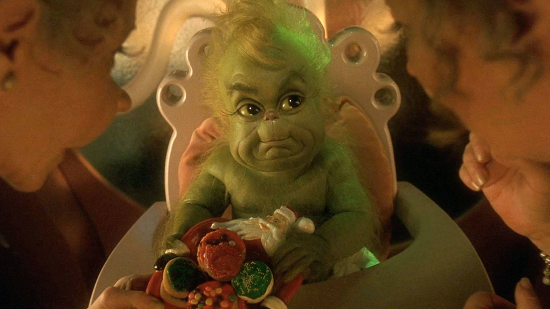 Baby Grinch In High Chair Background