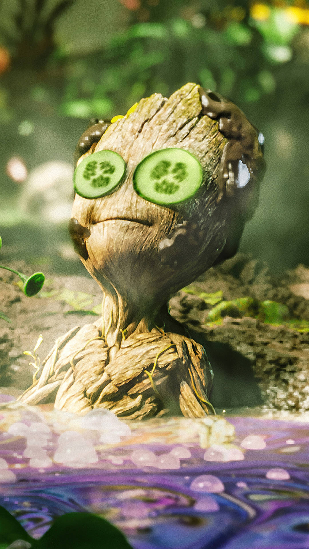 Baby Groot 2160x3840 Background