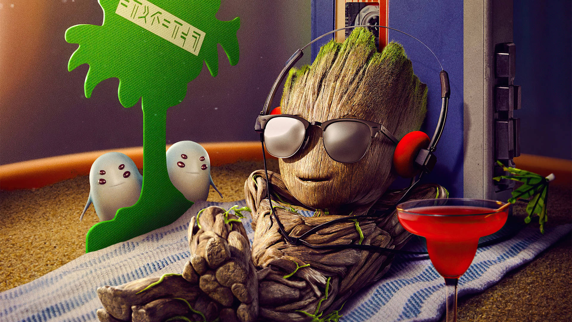 Baby Groot Chilling Background