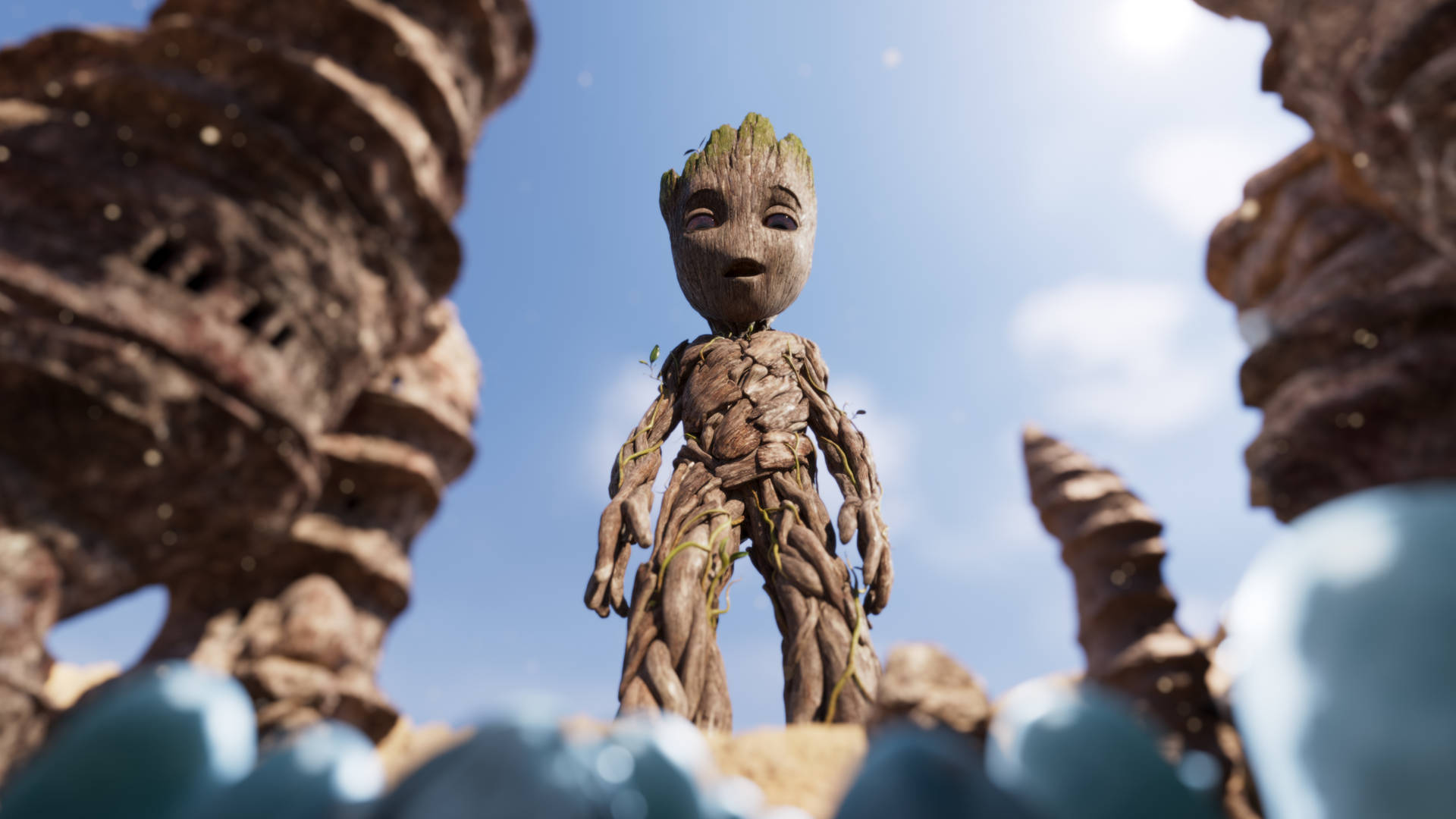 Baby Groot Standing Background