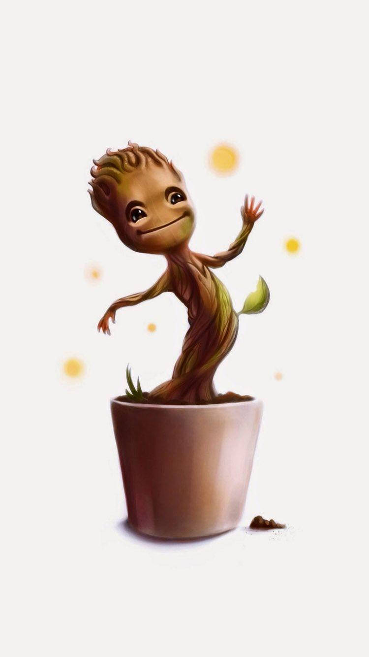 Baby Groot White Background Background