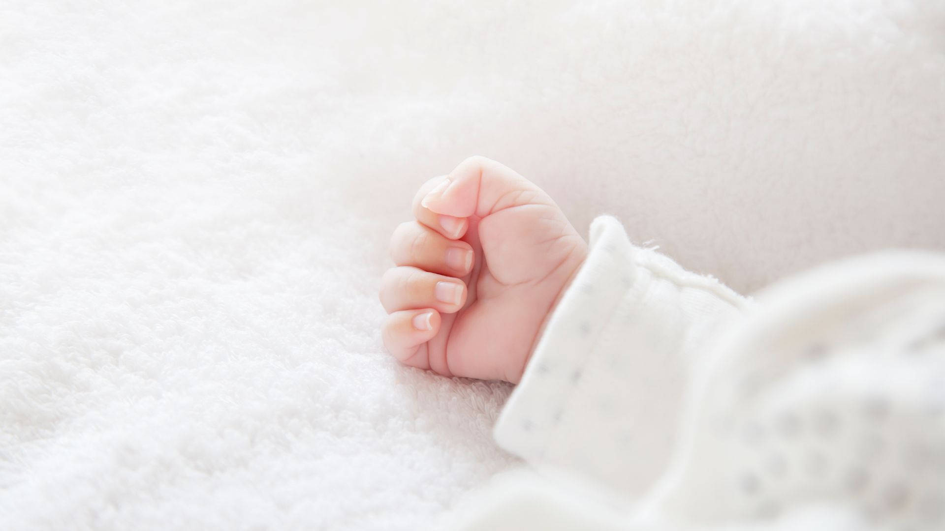 Baby Hand Closed Into A Fist Background