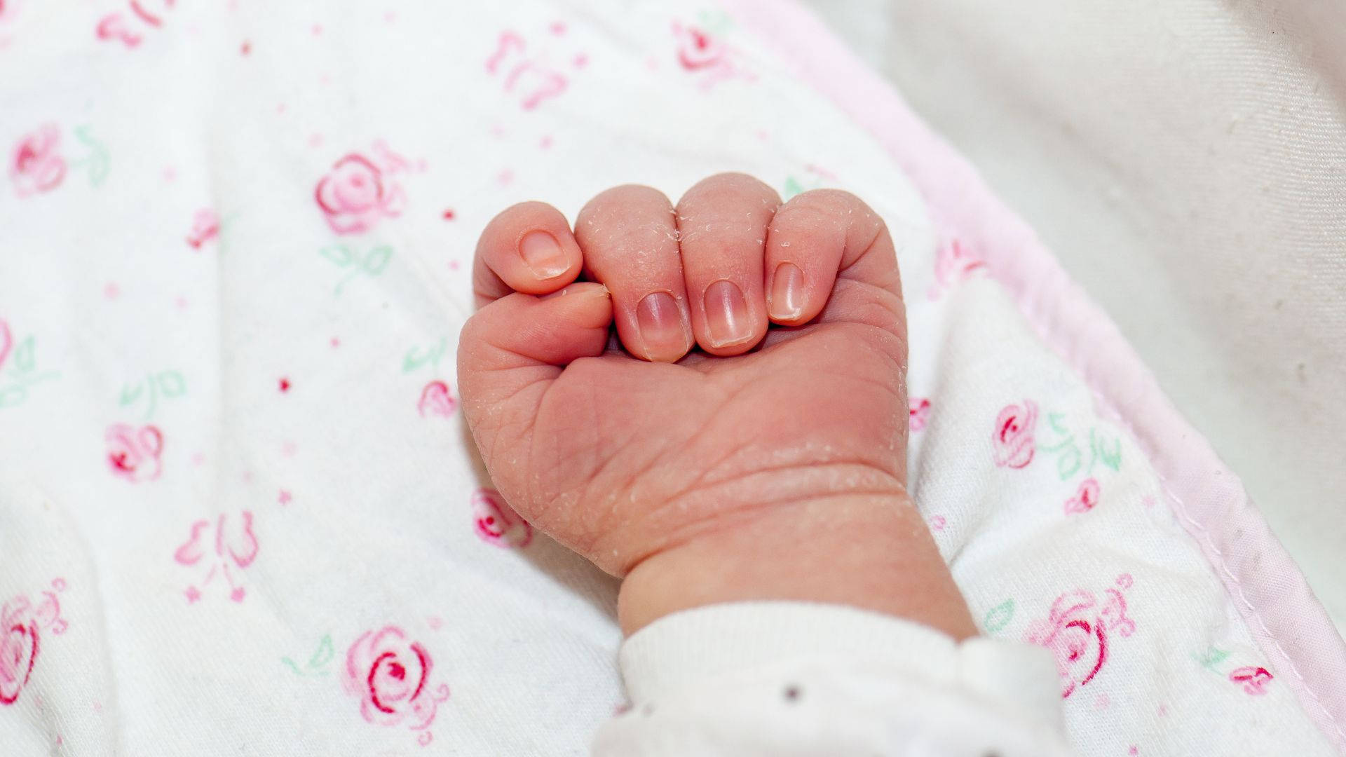 Baby Hand Curled Into A Ball Background