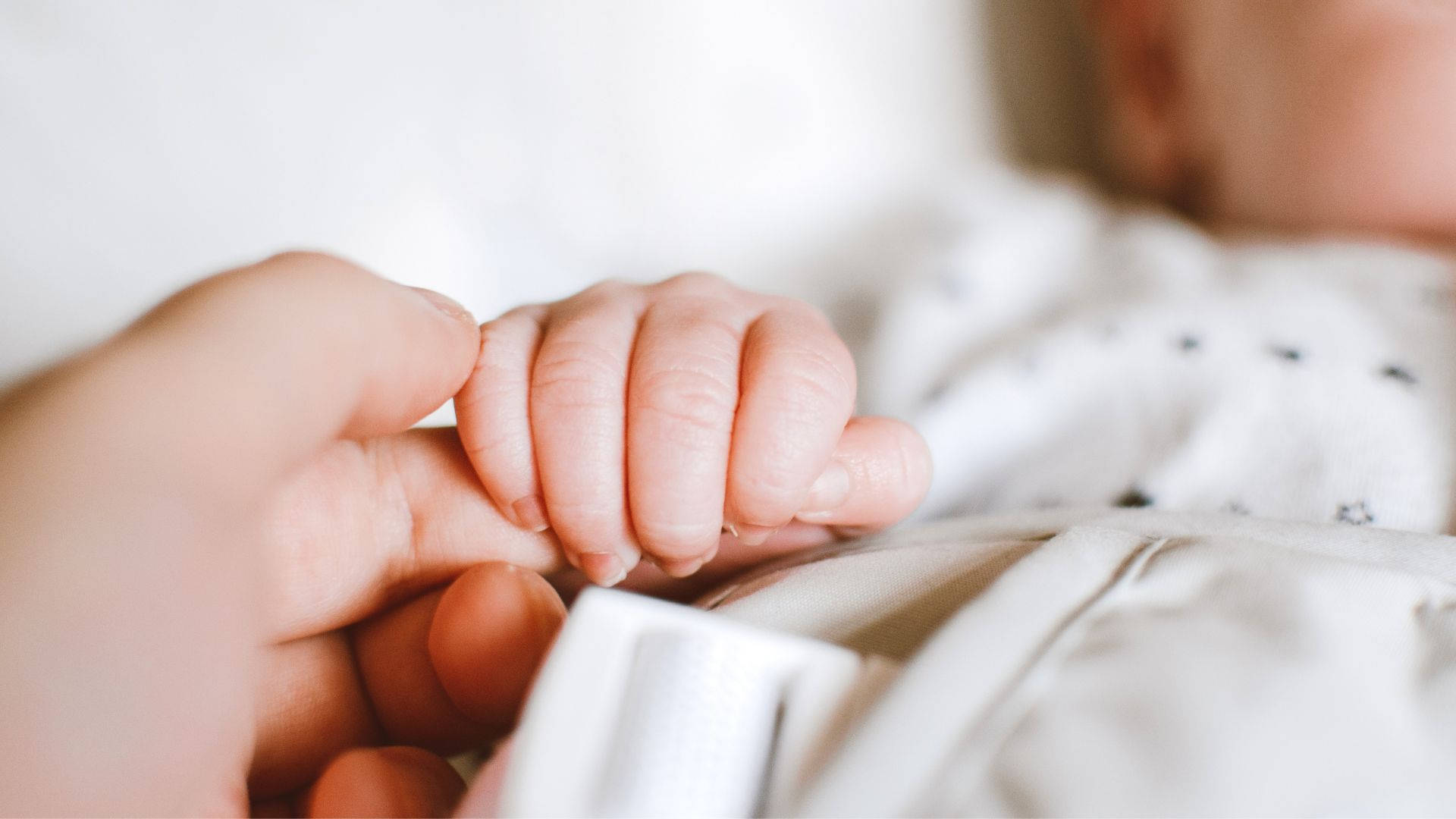 Baby Hand Holding The Mother's Finger Background