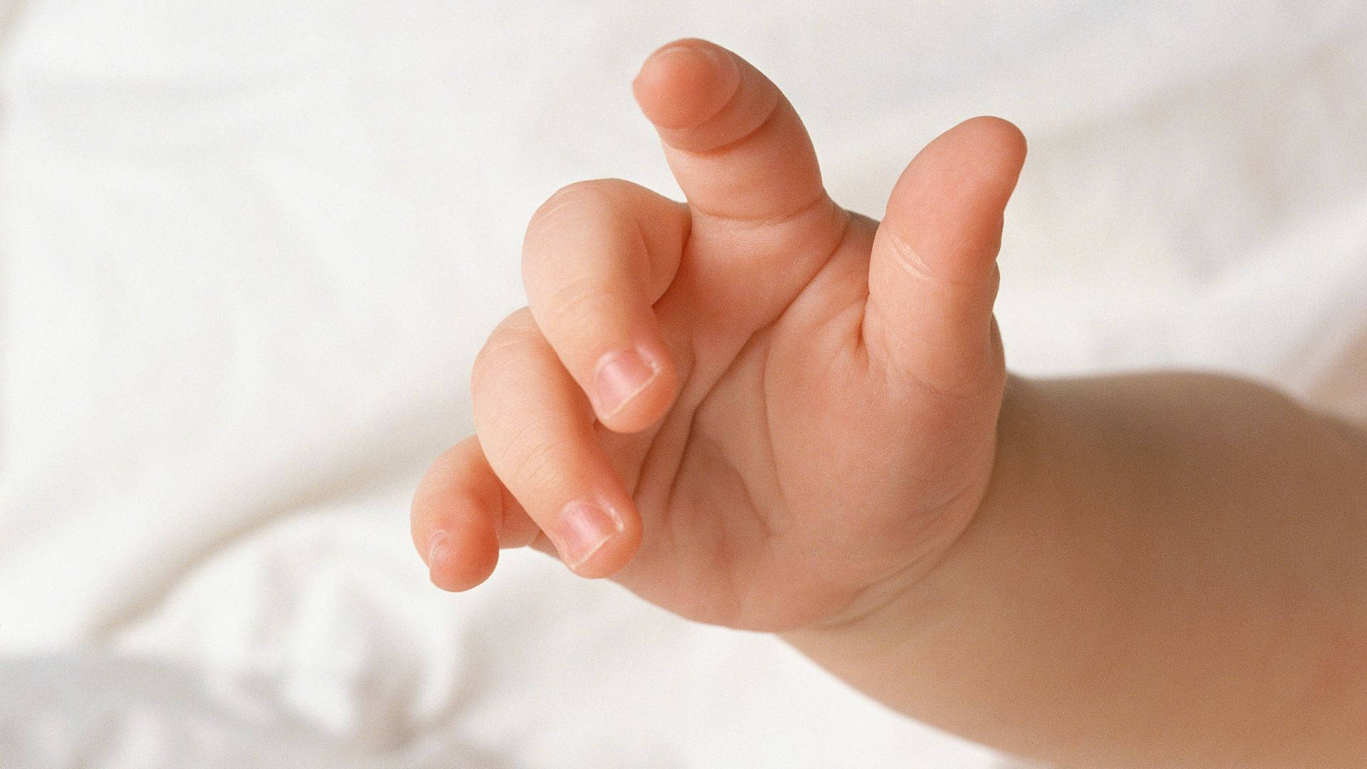 Baby Hand With Adorable Short Fingers Background