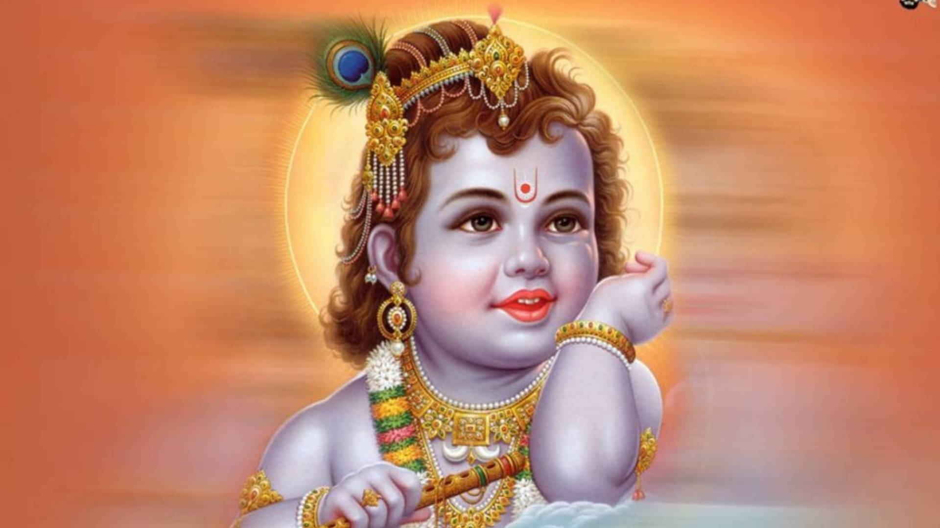 Baby Hindu God Krishna Background