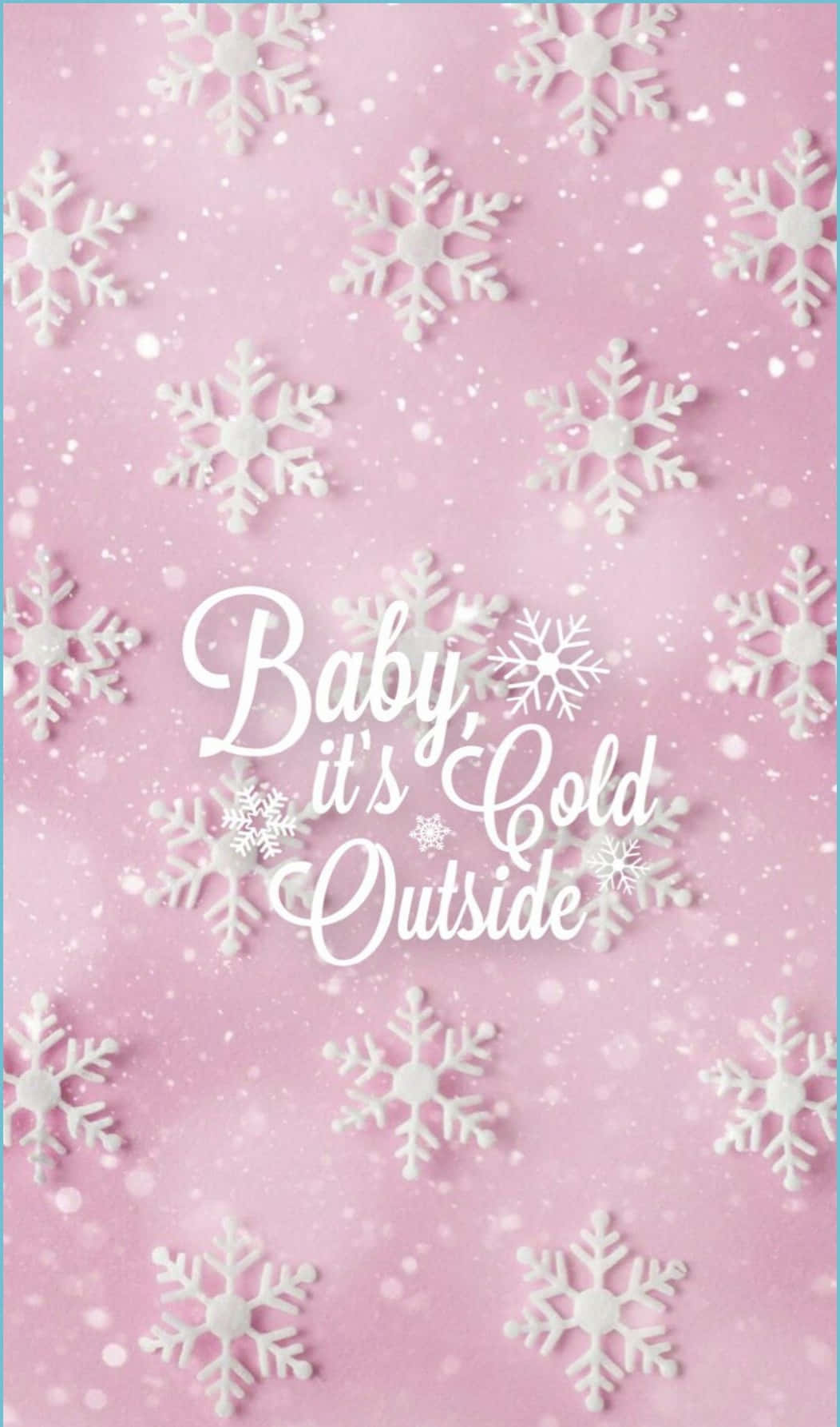 Baby Its Cold Outside Cute Pink Christmas Background