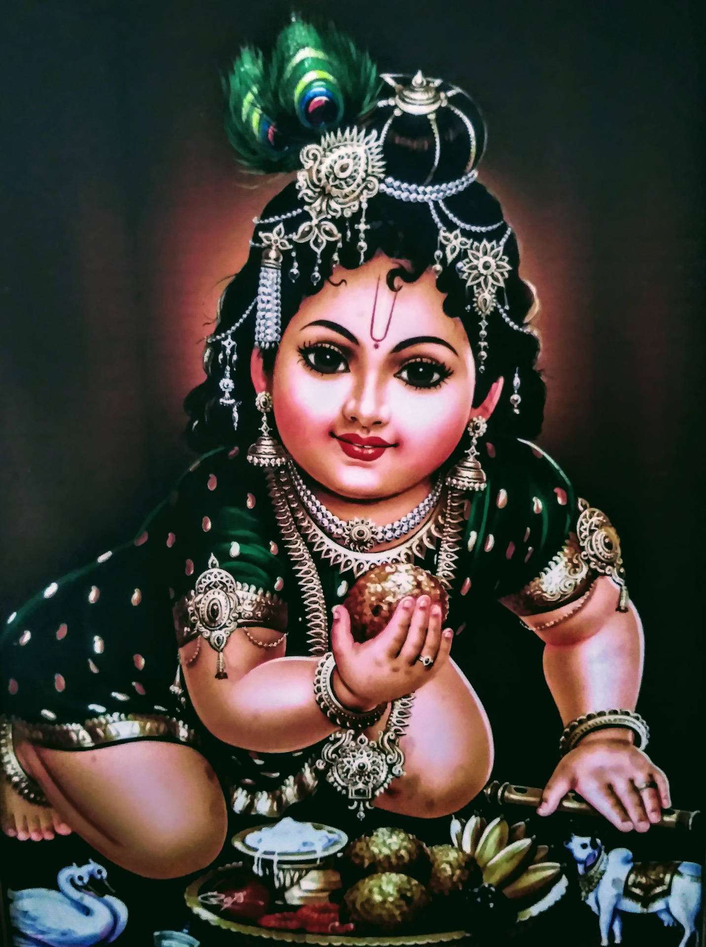 Baby Krishna Hd Dark Art Background