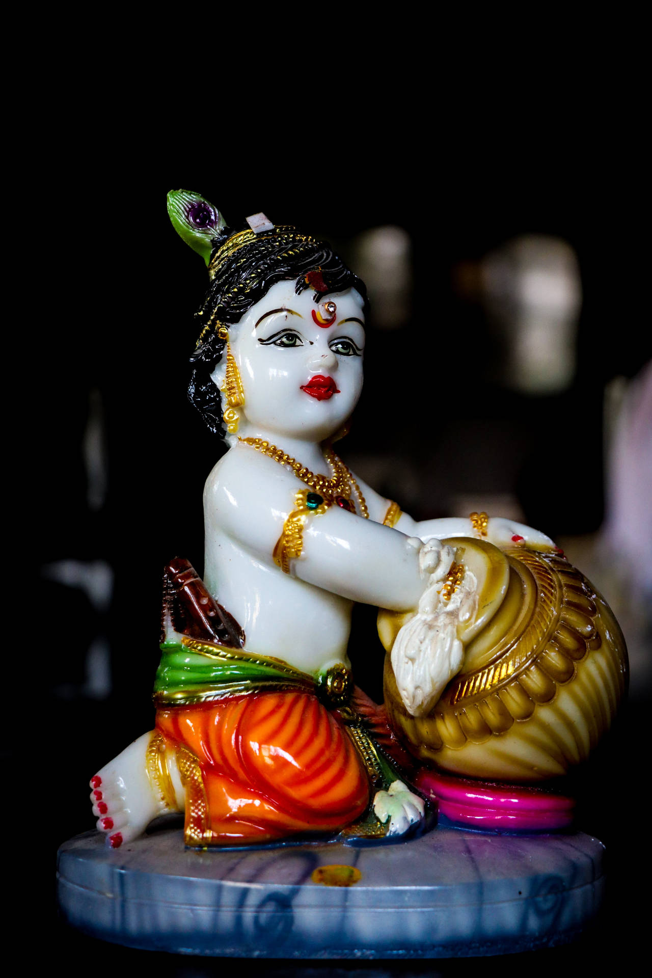 Baby Krishna Hd Sculpture Background