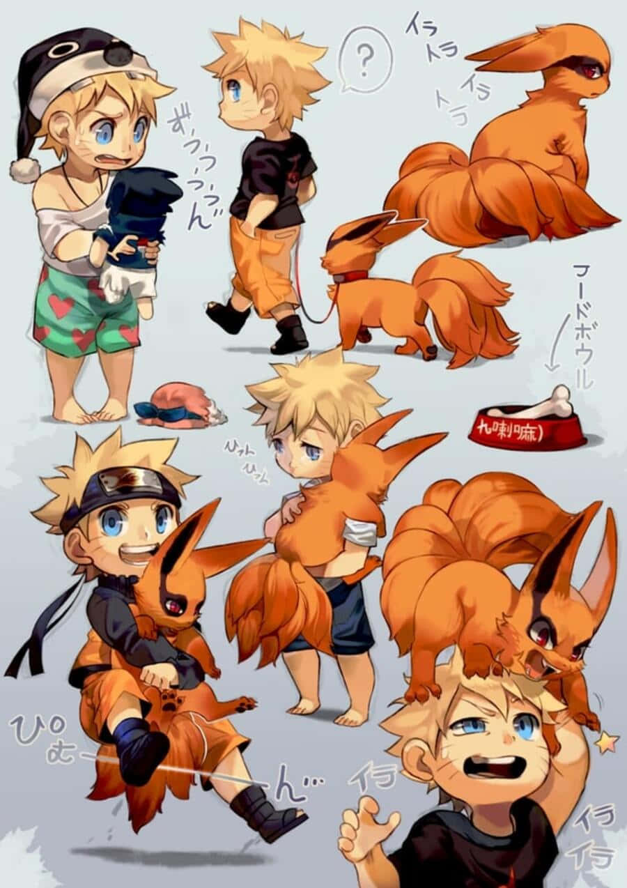 Baby Kurama's Adorable Glare Background