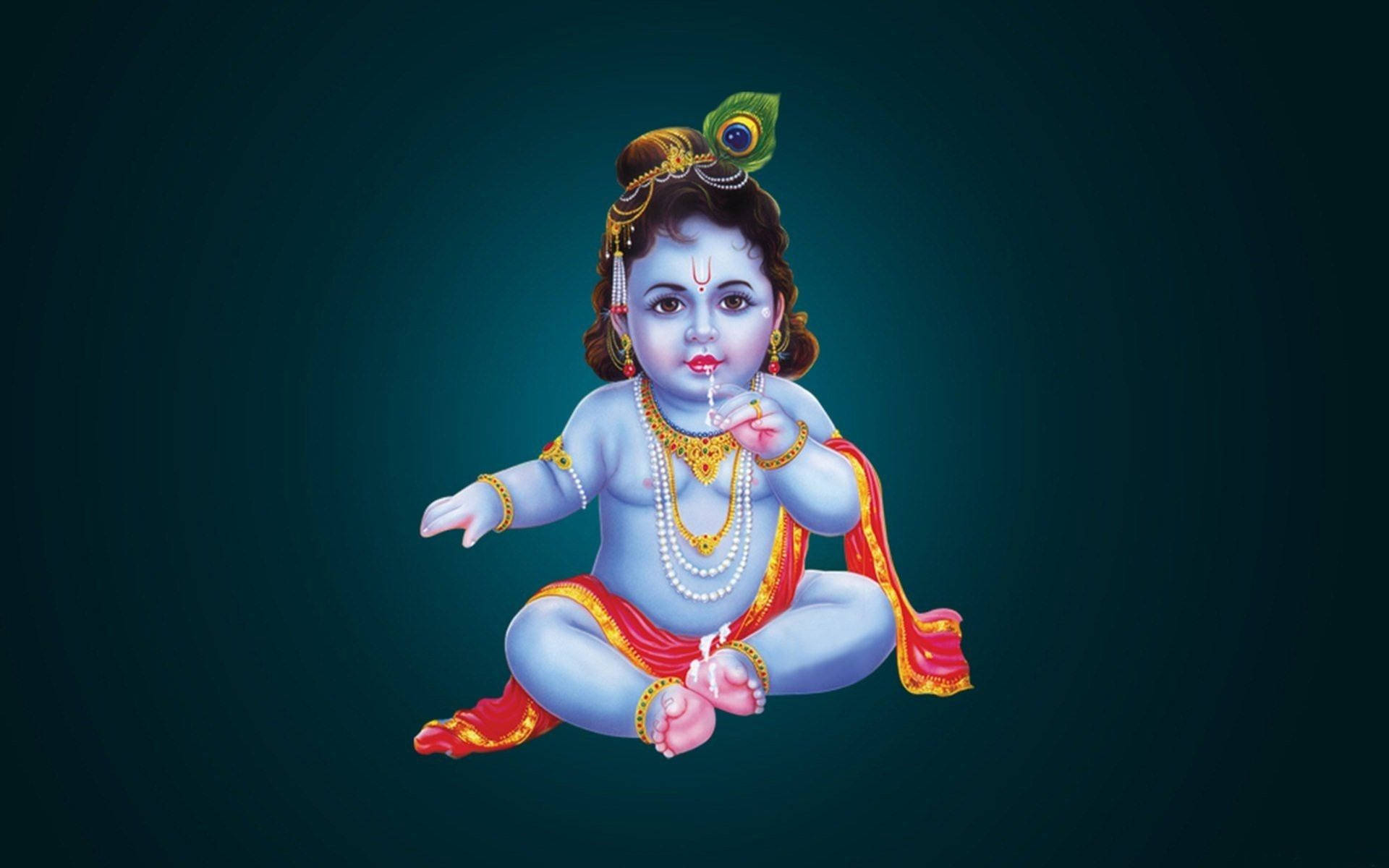 Baby Lord Krishna 4k Digital Artwork Background