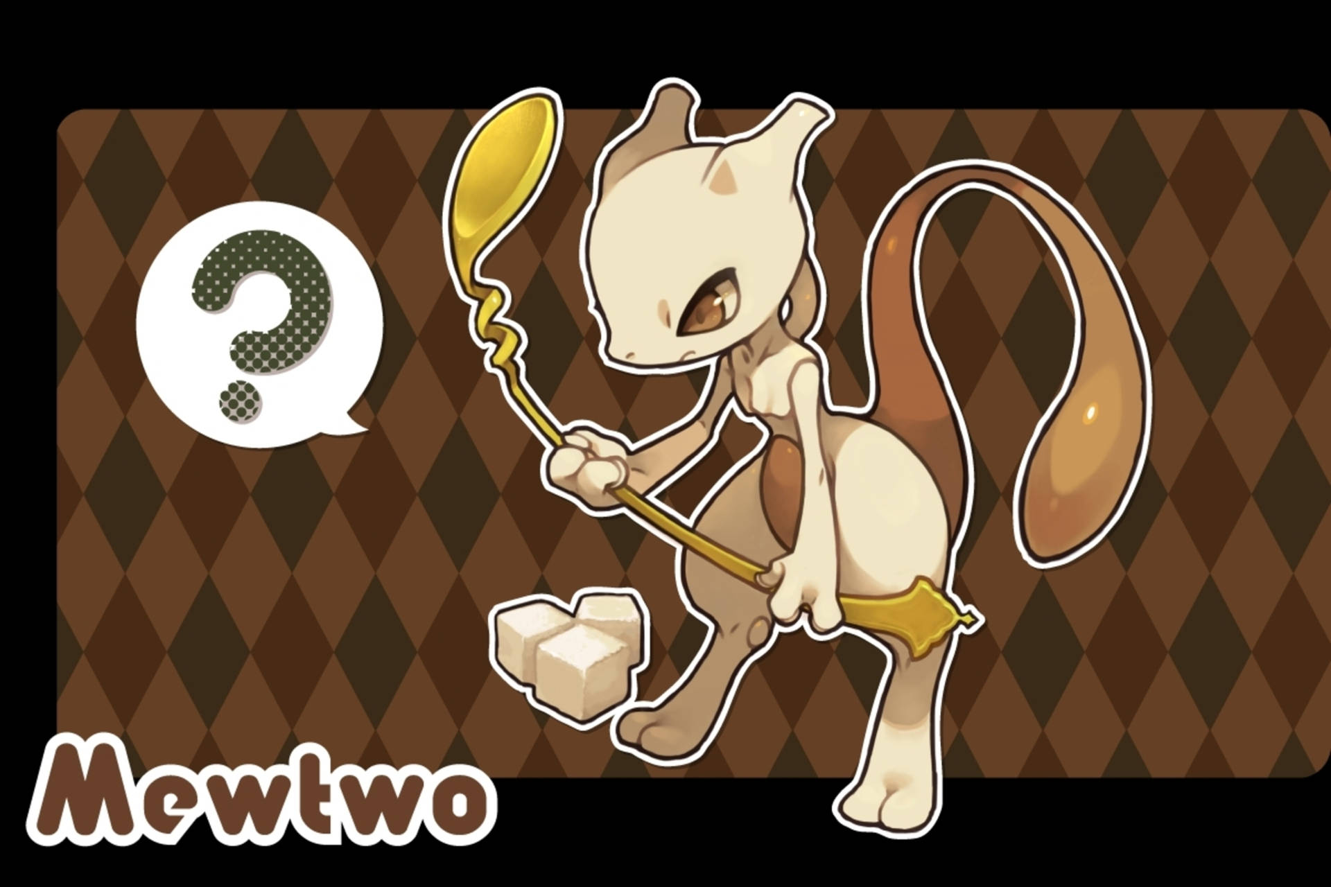 Baby Mewtwo Gazing Contently Background