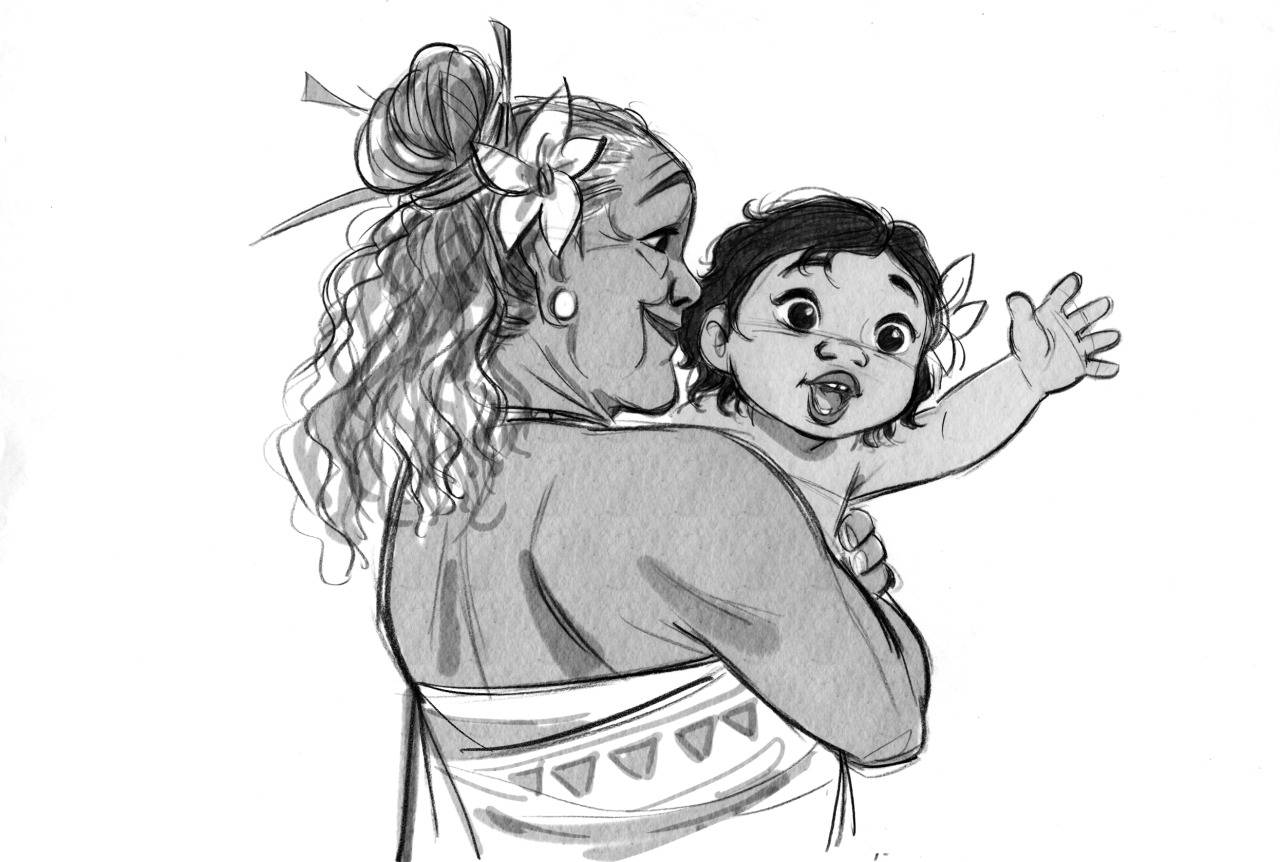 Baby Moana And Grandma Background