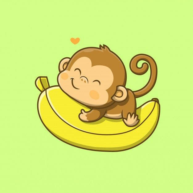 Baby Monkey Banana Background