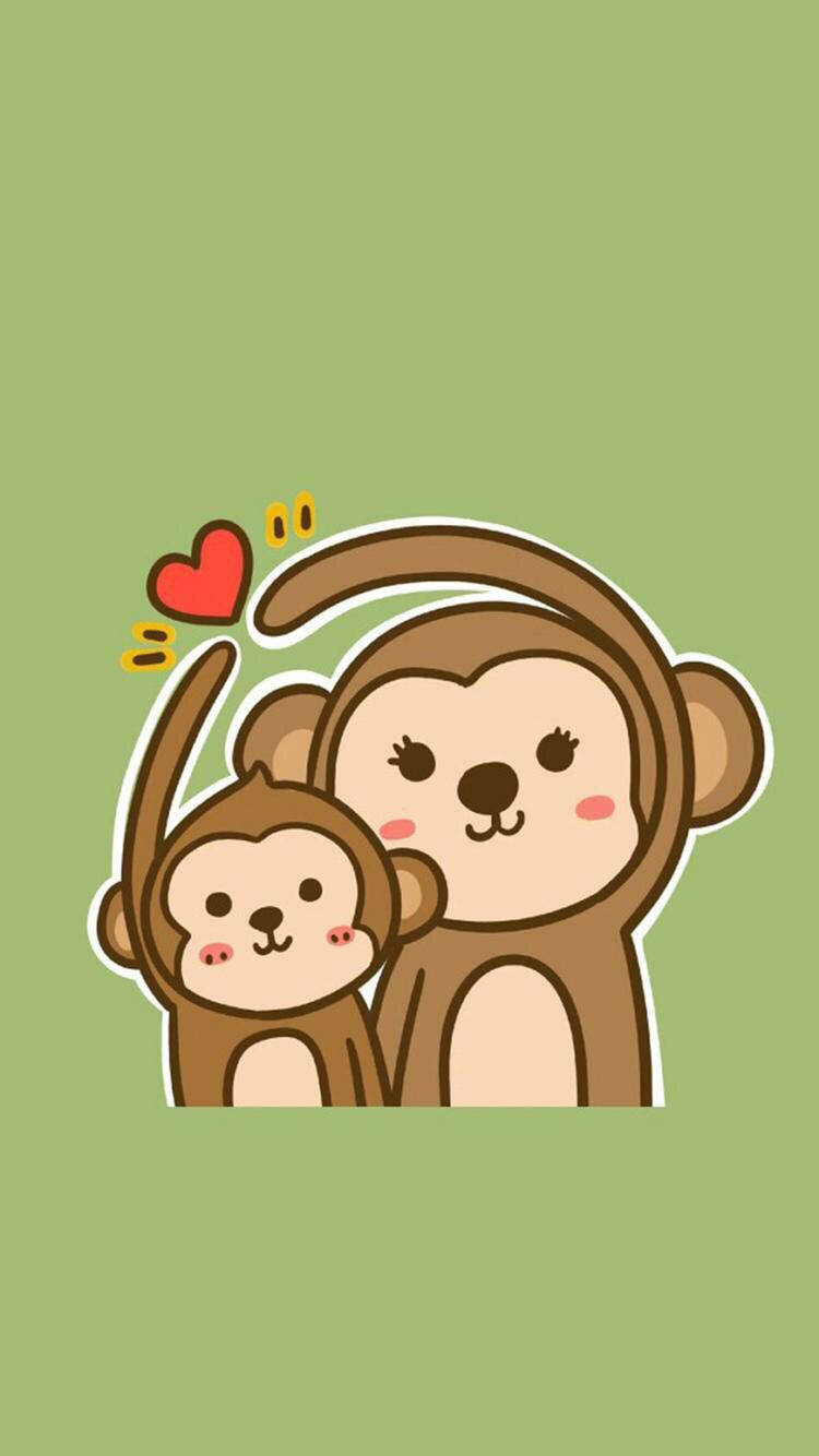Baby Monkey Heart Background
