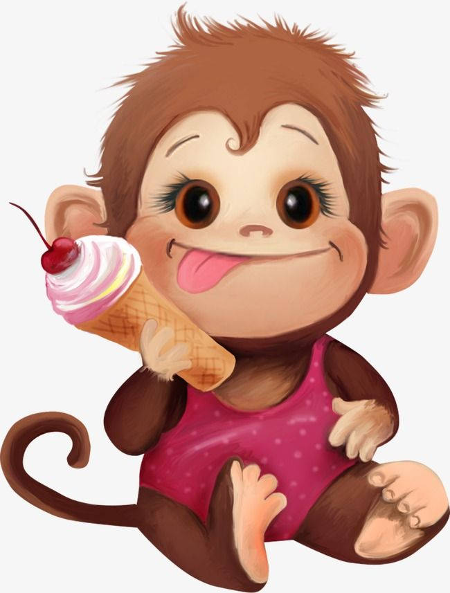 Baby Monkey Ice Cream Background