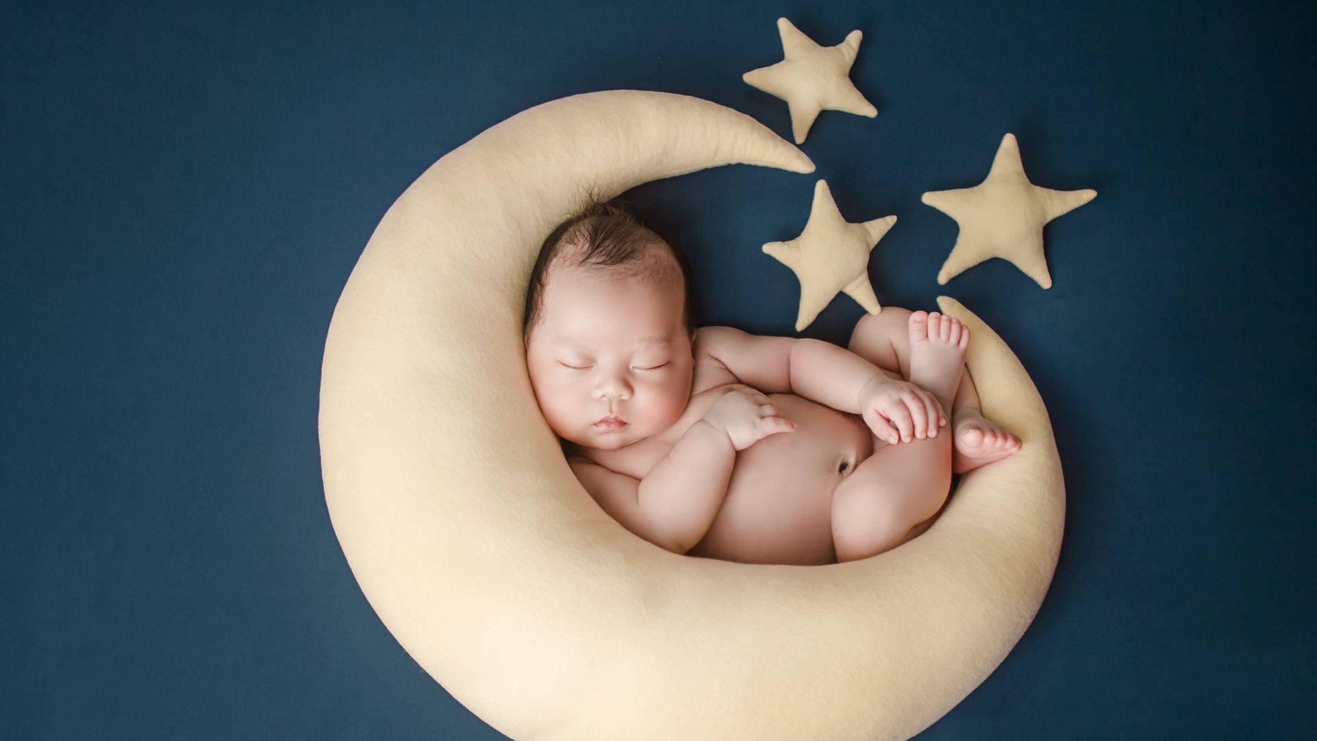 Baby Photography Crescent Moon And Stars Background