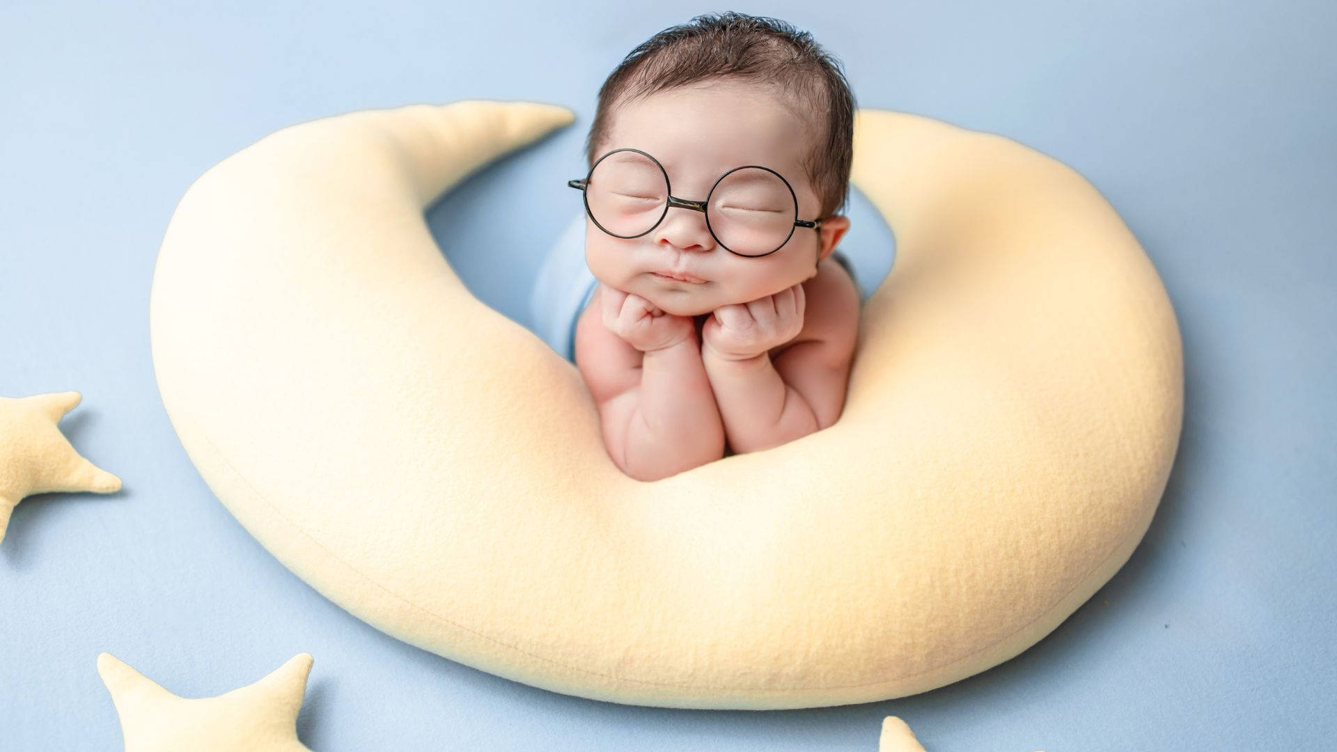 Baby Photography Newborn Wearing Eyeglass Background