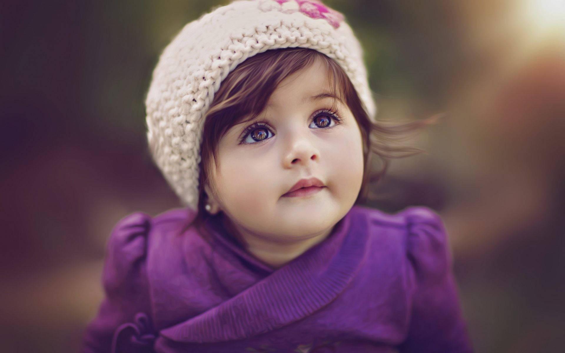 Baby Photography Toddler In Purple Dress Background