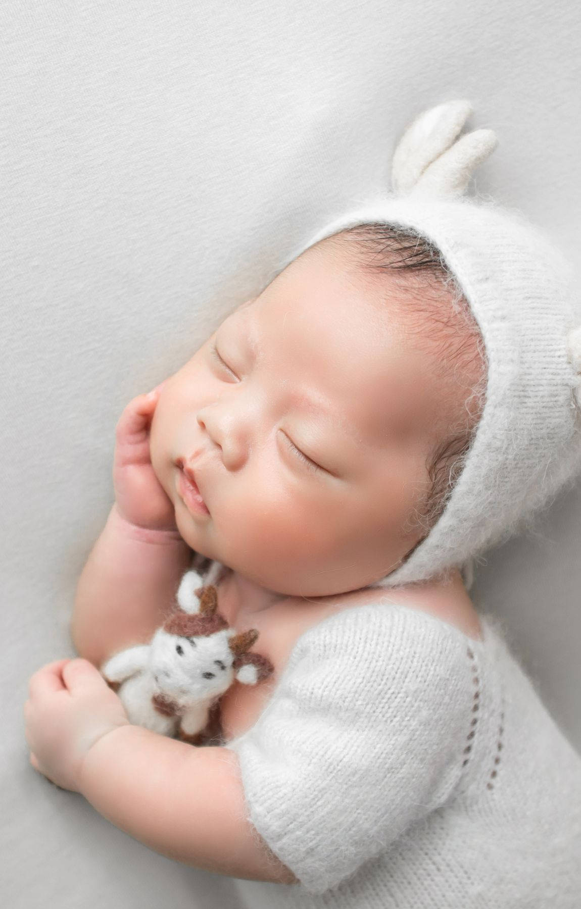 Baby Photography Wearing A Cow Costume Background