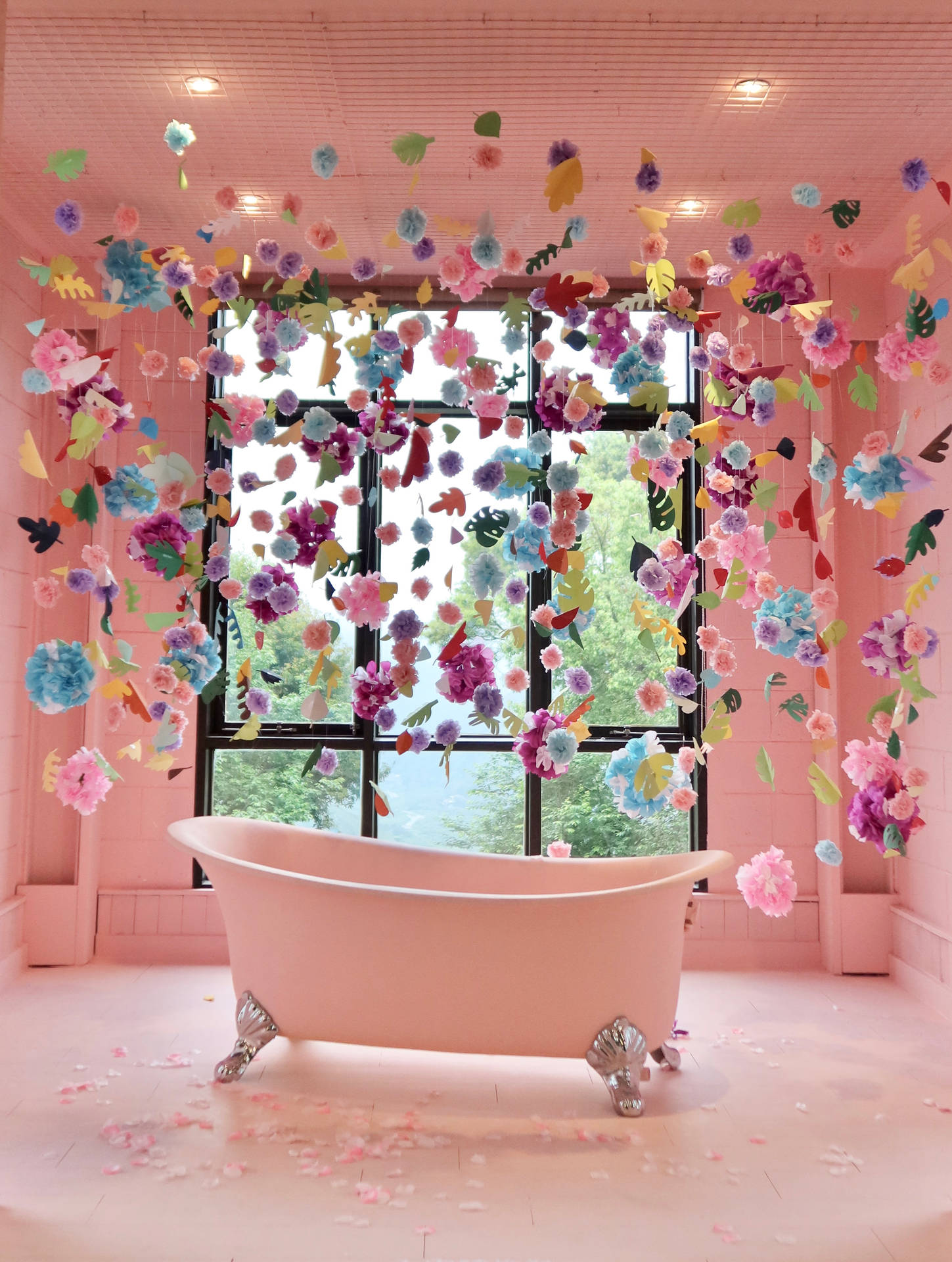 Baby Pink Bathtub Background