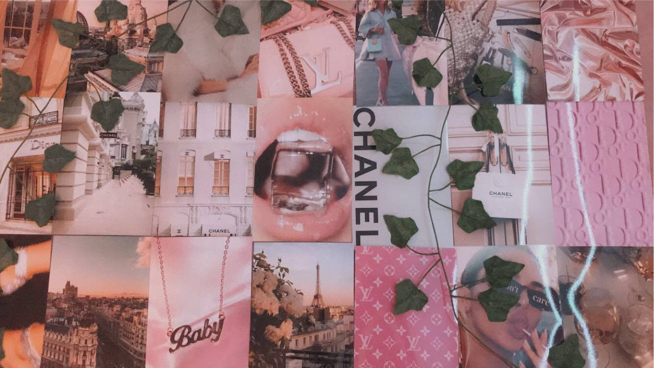 Baby Pink Chanel Aesthetic Background