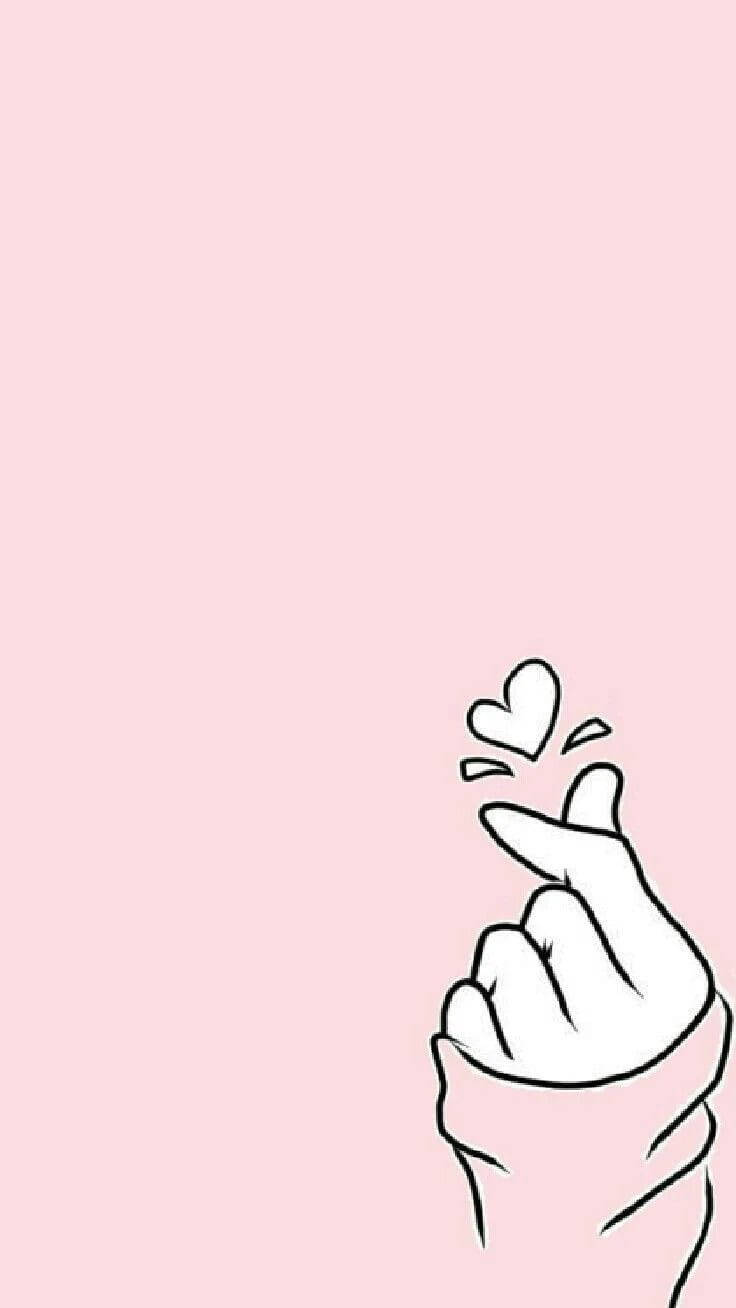 Baby Pink Saranghae Finger Heart