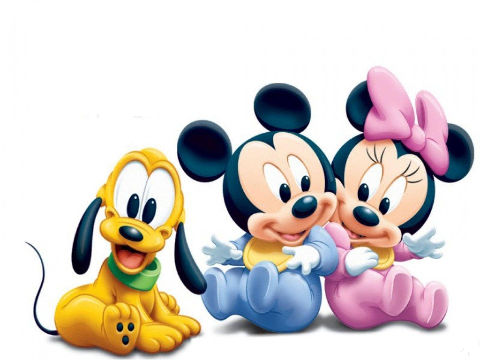 Baby Pluto, Minnie, And Mickey Mouse Hd Background