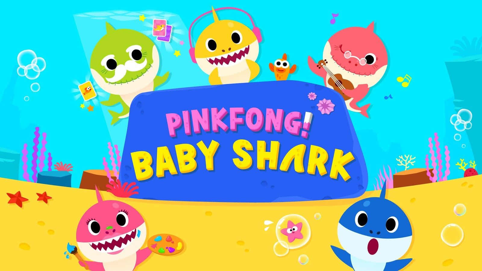 “baby Shark Swimming Through The Ocean” Background