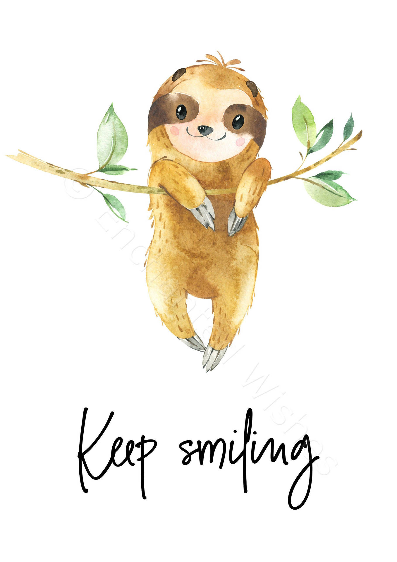 Baby Sloth Keep Smiling Background