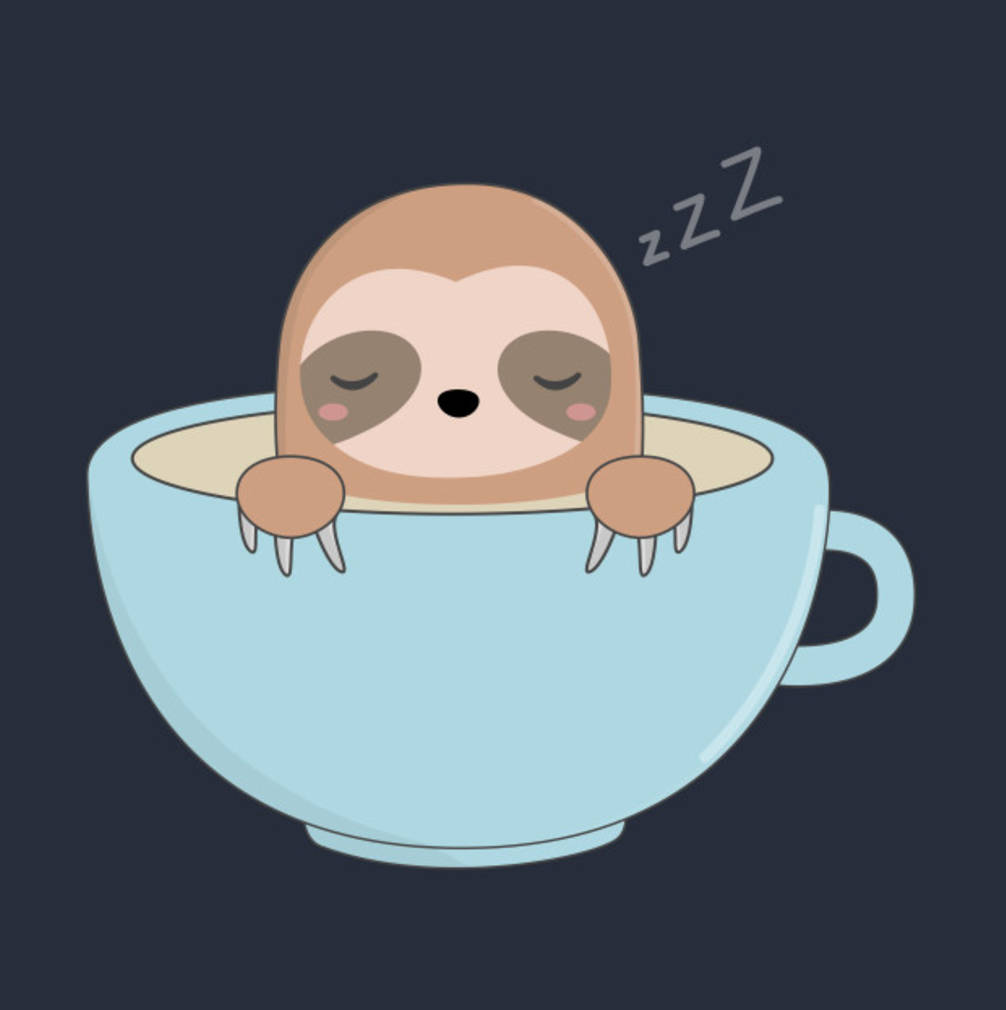 Baby Sloth Sleeping In A Mug Background