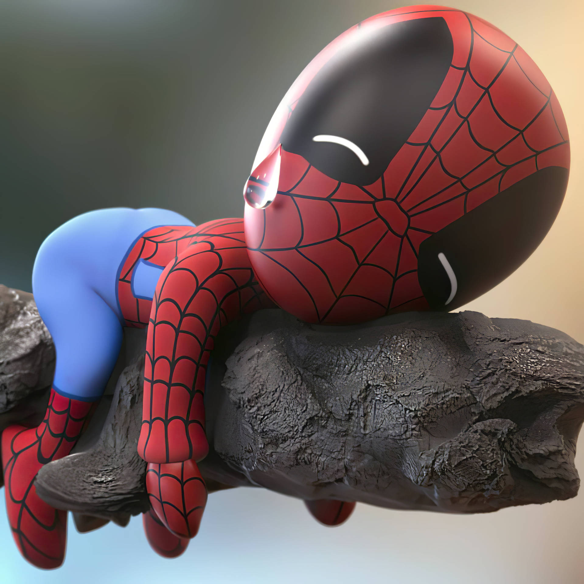 Baby Spider-man Sad 4k Background