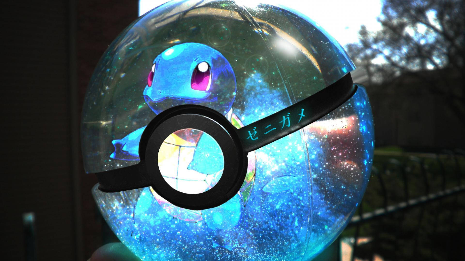 Baby Squirtle In Pokeball Background
